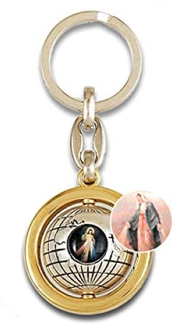 12pc Catholic & Religious Gifts, KEY CHAIN OUR LADY OF GRACE & DIVINE MERCY