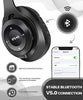 Kids Bluetooth Headphones, Wireless Headphones for Kids, Over Ear Kids Headphones with Built-in Microphone Soft Earmuffs Foldable Stereo-Bass Aux 3.5mm Cord, Children's Headsets for Boy Girl (Black)