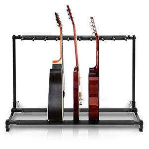 Guitar Stand for Multiple Guitars, Hardwood Multi Guitar Stand (3 Acoustic  Guitar, 5 Electric or Bass), 5 Guitar Stand Rack for Men, Folding Floor