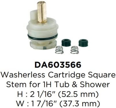 Washerless Cartridge Square Stem for 1H Tub & Shower, Brushed Nickel