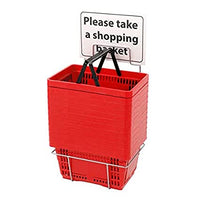 Red Shopping Baskets 16 W x 11.5 D x 9 H Inches with Stand - Set of 12