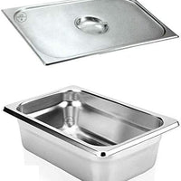 3PCK 1/3 Size 2 1/2"Deep Stainless Steel Steam Table Hotel Pans w/PAN COVER