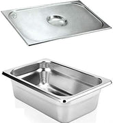 3PCK 1/3 Size 2 1/2"Deep Stainless Steel Steam Table Hotel Pans w/PAN COVER