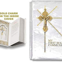 Catholic & Religious Gifts, First Communion Missal Book White English Gold SCRUCIFIX79