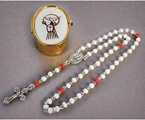Catholic & Religious Gifts, RSY CASE Plaque Confirmation, 2MM 10" with Rosary CASE