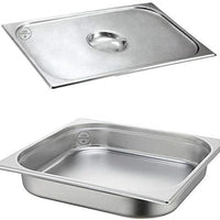 3PCK Full Size 2 1/2"Deep Hotel Food Pan 8 Qt Chafing Dishes w/3PCK Pan Cover