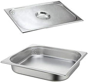 3PCK Full Size 2 1/2"Deep Hotel Food Pan 8 Qt Chafing Dishes w/3PCK Pan Cover