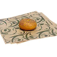 12x12" Green Swirl Food Grade 20#Grease Resistant Kraft Tissue Sheet (1 unit, 2000 pack per unit.)
