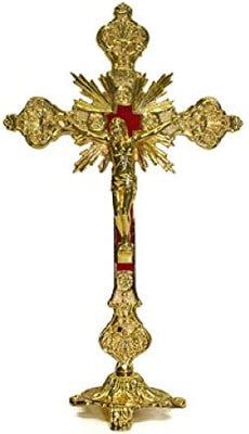 Catholic & Religious Gifts, Crucifix with Base Gold 9