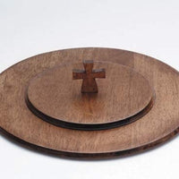 Christian Brand Church COMM Tray LID W/Cross Handle