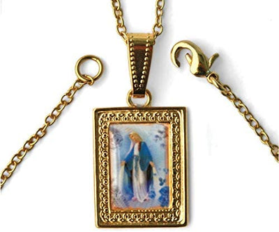 Catholic & Religious Gifts, Photo Charm & Necklace Lady Grace GLD Layered DLX Box