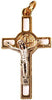 12pc Catholic & Religious Gifts, Small Crucifix ST Benedict Gold White 1.5"