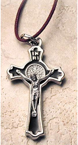 Catholic & Religious Gifts, Necklace ST Benedict Silver