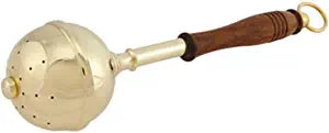 Sudbury Brass Aspergillum Holy Water Sprinkler with Wood Handle, 11 Inch