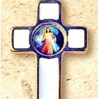12pc Catholic & Religious Gifts, Small Cross Divine Mercy 1.5"