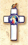 12pc Catholic & Religious Gifts, Small Cross Divine Mercy 1.5"