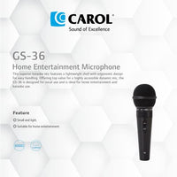 CAROL GS-36 Ultra Lightweight Multiple Use Dynamic Mic Best Cheap Mic Classic Wired Microphone for Singing