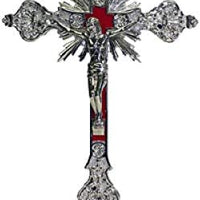 Catholic & Religious Gifts, Crucifix with Base Silver 9"