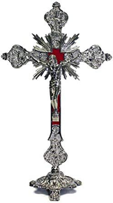 Catholic & Religious Gifts, Crucifix with Base Silver 9
