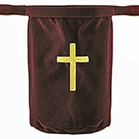 Embroidered Cross Offering Bags - Burgundy (2)