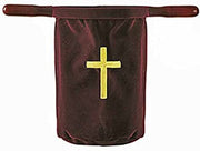 Embroidered Cross Offering Bags - Burgundy (2)