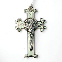 Catholic & Religious Gifts, Small Crucifix with Enamel NIKEL Luminous 3"