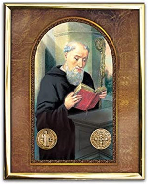 Catholic & Religious Gifts, Framed Art ST Benedict 8"X 10"