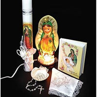 Catholic & Religious Gifts, BAPTISM GIFT SET SPANISH NEUTRAL W/GUADALUPE NITELIGHT