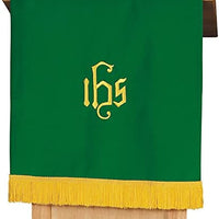 Purple/Green Reversible Pulpit Scarf with Fringe