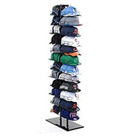 Double Sided Hat Floor Stand Tower Display Rack in Black - 29 D x 73 H