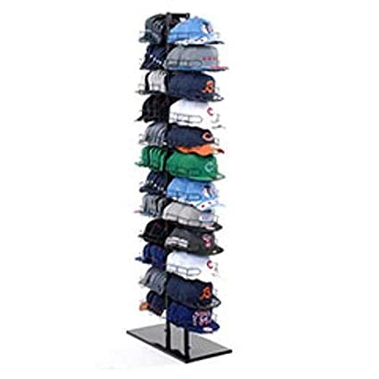 Two Sided Cap Rack Double Sided Hat Floor Stand Tower Display Rack in Black - 29 D x 73 H ...