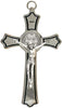 Catholic & Religious Gifts, Crucifix ST Benedict Nickle 8"