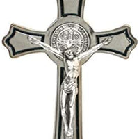 Catholic & Religious Gifts, Crucifix ST Benedict Nickle 8"
