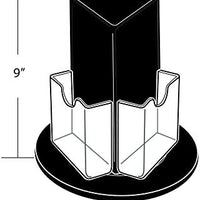 Styrene Clear Trifold 3 Sided Brochure Holder 5W x 9H Inches with Revolving Base
