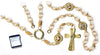 Catholic & Religious Gifts, Rosary Glass Beads W/Gold Chain with Delux Box