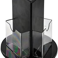 Styrene Clear Trifold 3 Sided Brochure Holder 5W x 9H Inches with Revolving Base