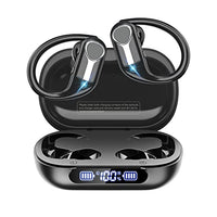 ZONWOO Wireless Earbuds, Bluetooth 5.3 Headphones 88H Playtime with 1800mAh Charging Case, IPX7 Waterproof Over-Ear Earphones with Earhooks Built-in Microphone Earbuds for Sports Running Workout Black
