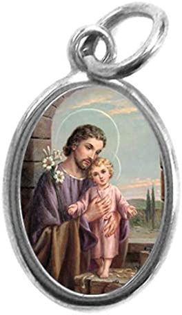 Catholic & Religious Gifts, Pendant Silver ST Joseph 12pc