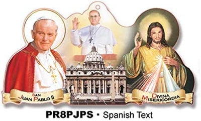 Catholic & Religious Gifts, Plaque ST John Paul II & Divine Mercy Spanish