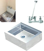 33" Floor Mop Sink w/FAUCET Commercial Stainless Steel Utility Drain Vacuum NSF - COMPLETE SET