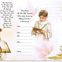 Catholic & Religious Gifts, First Communion Invitation BOY English with Envelope 100/PKG