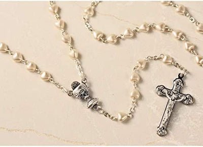 Catholic & Religious Gifts, Rosary First Communion Heart Shaped, 6MM 18