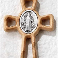 Catholic & Religious Gifts, Necklace Wood Saint Benedict