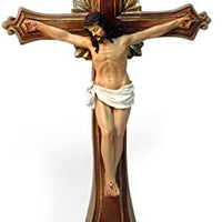 Catholic & Religious Gifts, Cross POLYRESIN W/Base 13.5"