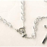 Catholic & Religious Gifts, Rosary Silver Clear 6MM 18"