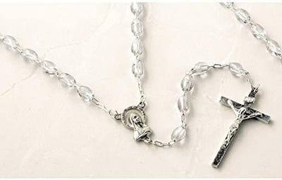 Catholic & Religious Gifts, Rosary Silver Clear 6MM 18