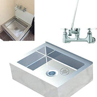 25" Floor Mop Sink w/FAUCET Commercial Stainless Steel Utility Drain Vacuum NSF - COMPLETE SET