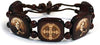 Catholic & Religious Gifts, Wood Bracelet ST Benedict Brown