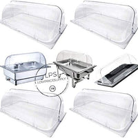 4 PACK Full Size Roll Top Chafing Dish Clear Plastic Pan Display Cover Chafer by lowpricesupply