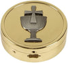 Chalice Embossed Solid Brass Pyx with Drawstring Burse